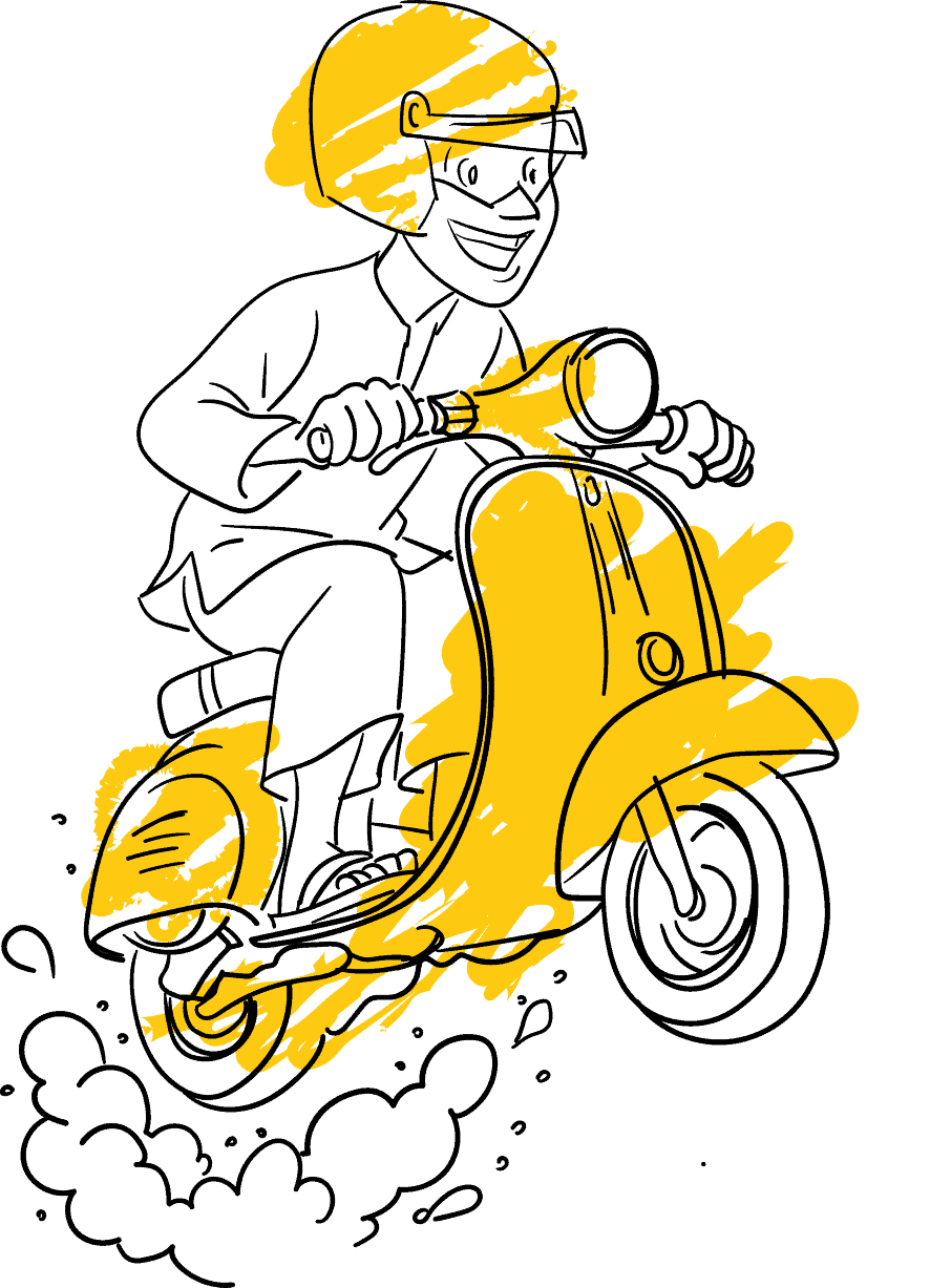 Vespa scooter illustration